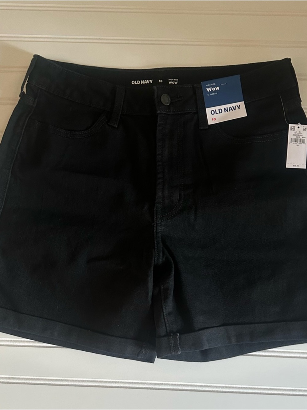 Old Navy WOW Black Women's Denim Shorts 5” inseam Size 10 NWT